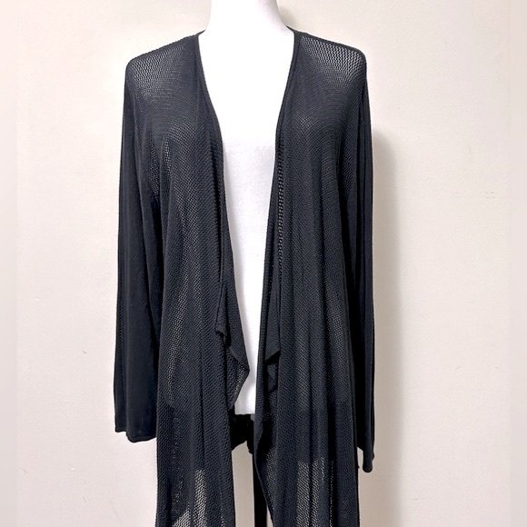 NEW Magaschoni Rayon Lightweight Thin Knit Cascading Panels w Open Front Wrap 1X - Picture 6 of 15